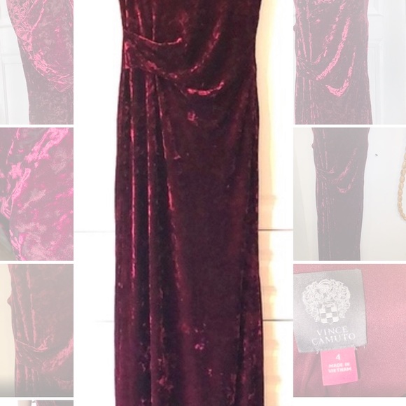 Red velvet maxi dress - Picture 6 of 7